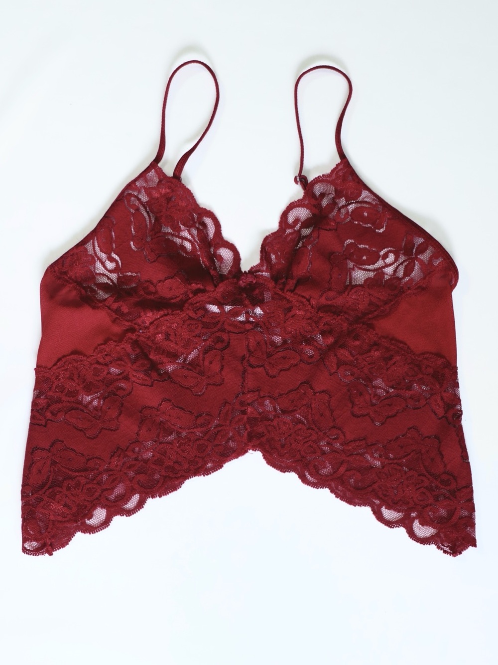 La Vie En Rose Lace Bralette Cami | Burgundy